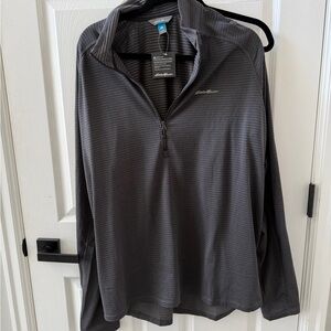 Eddie Bauer Gray Quarter-Zip Pullover